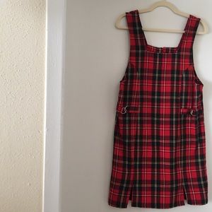 Zoey & Beth Plaid Pinafore Mini Dress